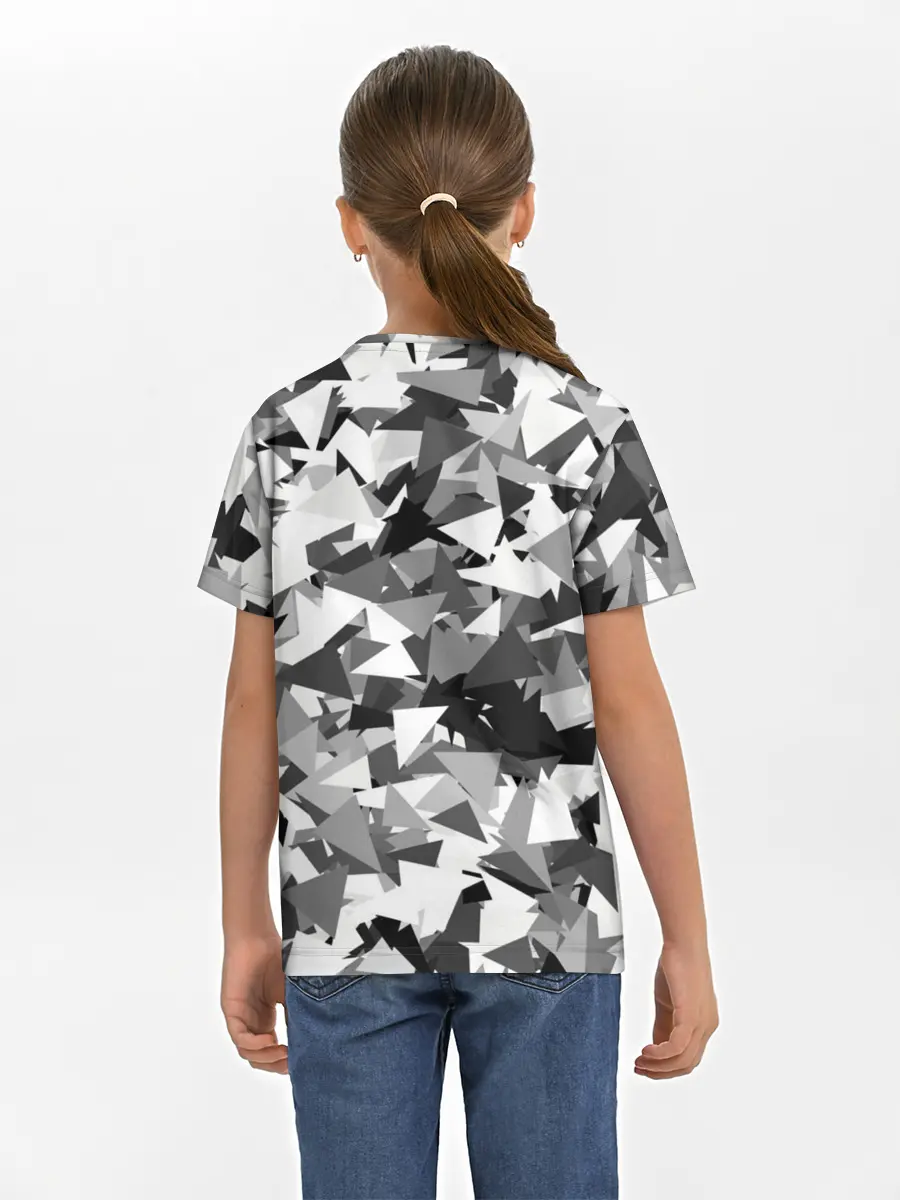 Детская базовая футболка / Городской серый камуфляж