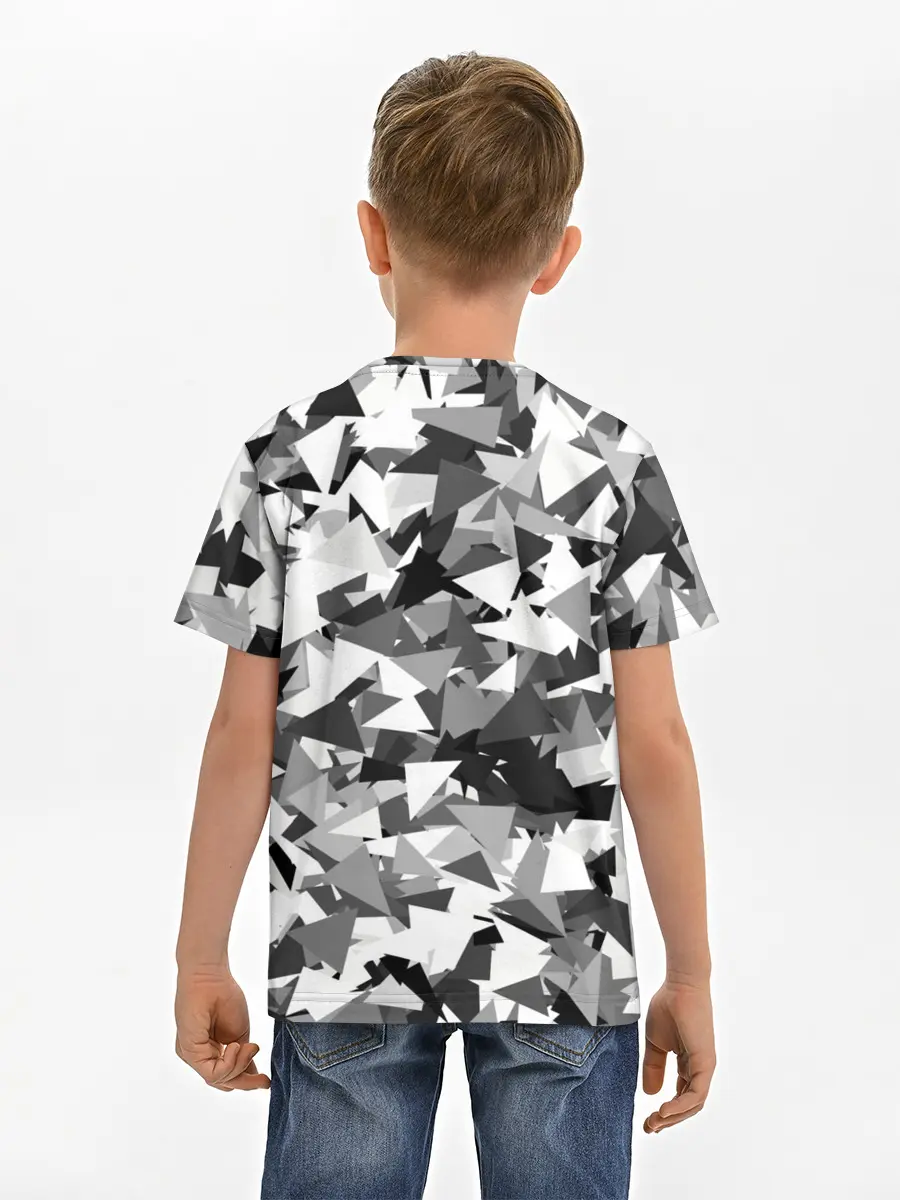 Детская базовая футболка / Городской серый камуфляж