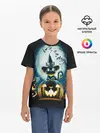 Детская базовая футболка / Хэллоуин Кот