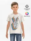 Детская базовая футболка / PEACE and LOVE | МИР и ЛЮБОВЬ
