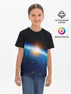 Детская базовая футболка / КОСМИЧЕСКИЙ РАССВЕТ 3D