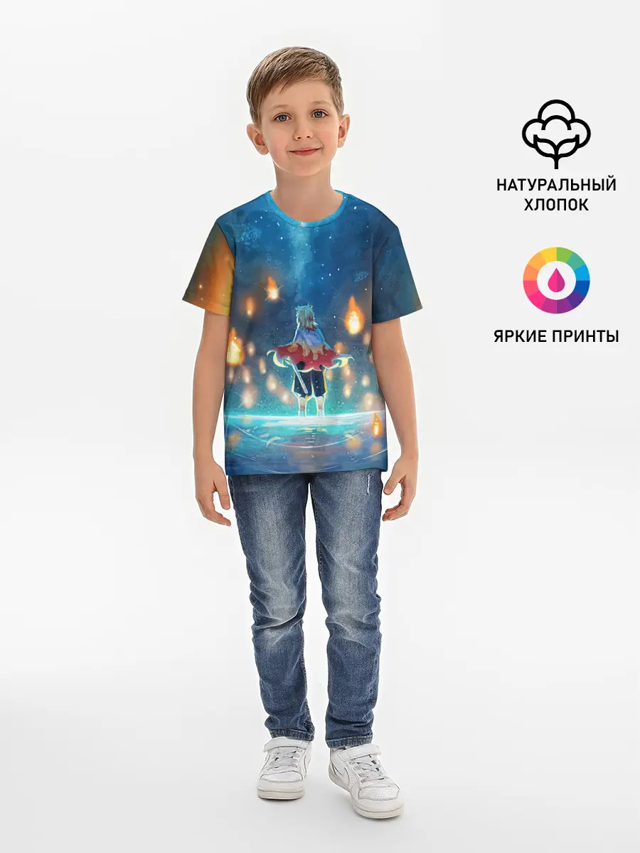 Детская базовая футболка / Ренгоку Кёджуро Клинок демонов