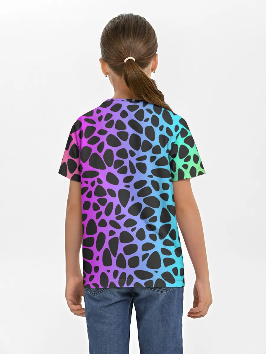 Детская базовая футболка / Неоновый градиент