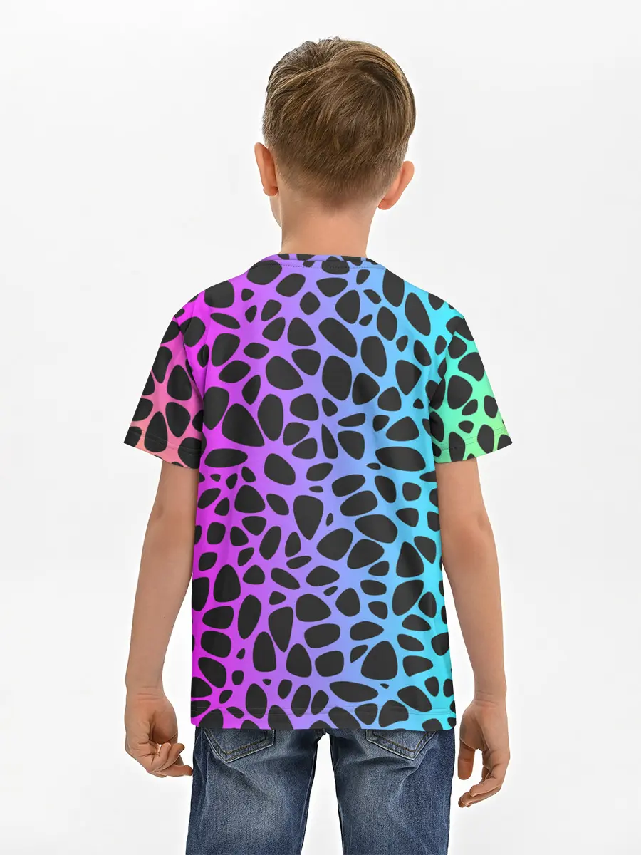 Детская базовая футболка / Неоновый градиент