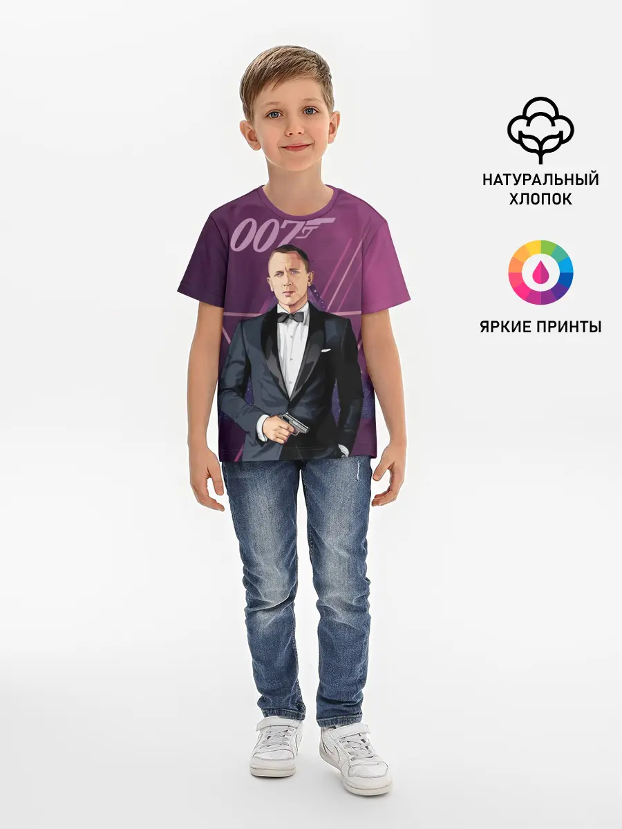 Детская базовая футболка / агент 007 Джеймс Бонд