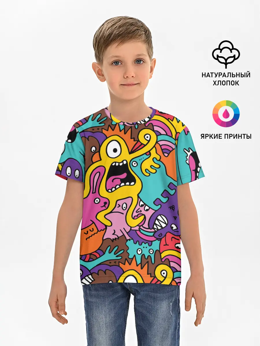 Детская базовая футболка / crazy abstraction