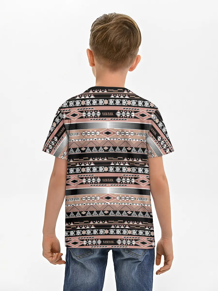Детская базовая футболка / Полосатый этнический орнамент