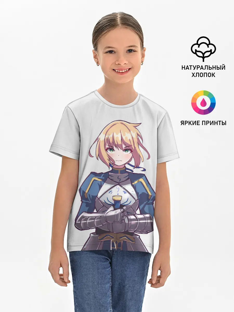 Детская базовая футболка / Девушка рыцарь