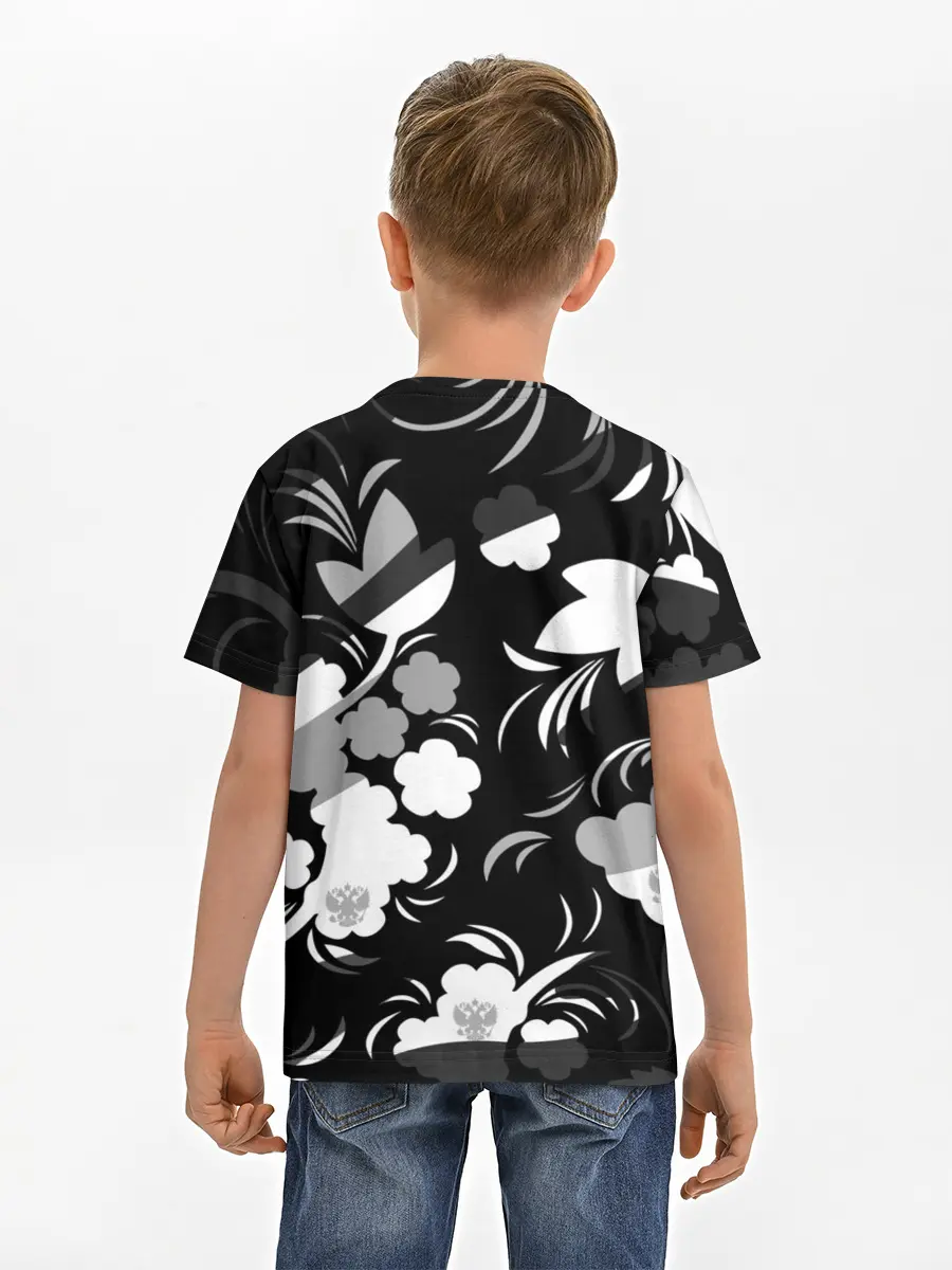 Детская базовая футболка / Russia | Камуфляж белый