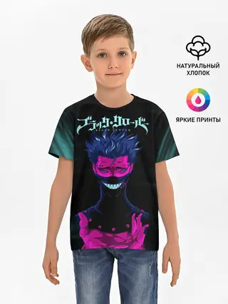 Детская базовая футболка / Зора Идеаре Чёрный клевер