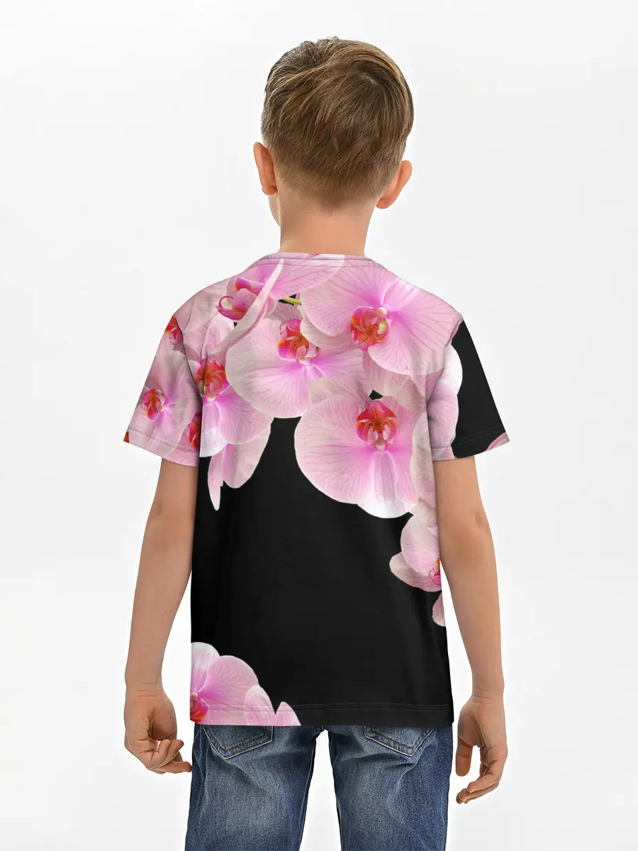 Детская базовая футболка / Орхидеи в ночи