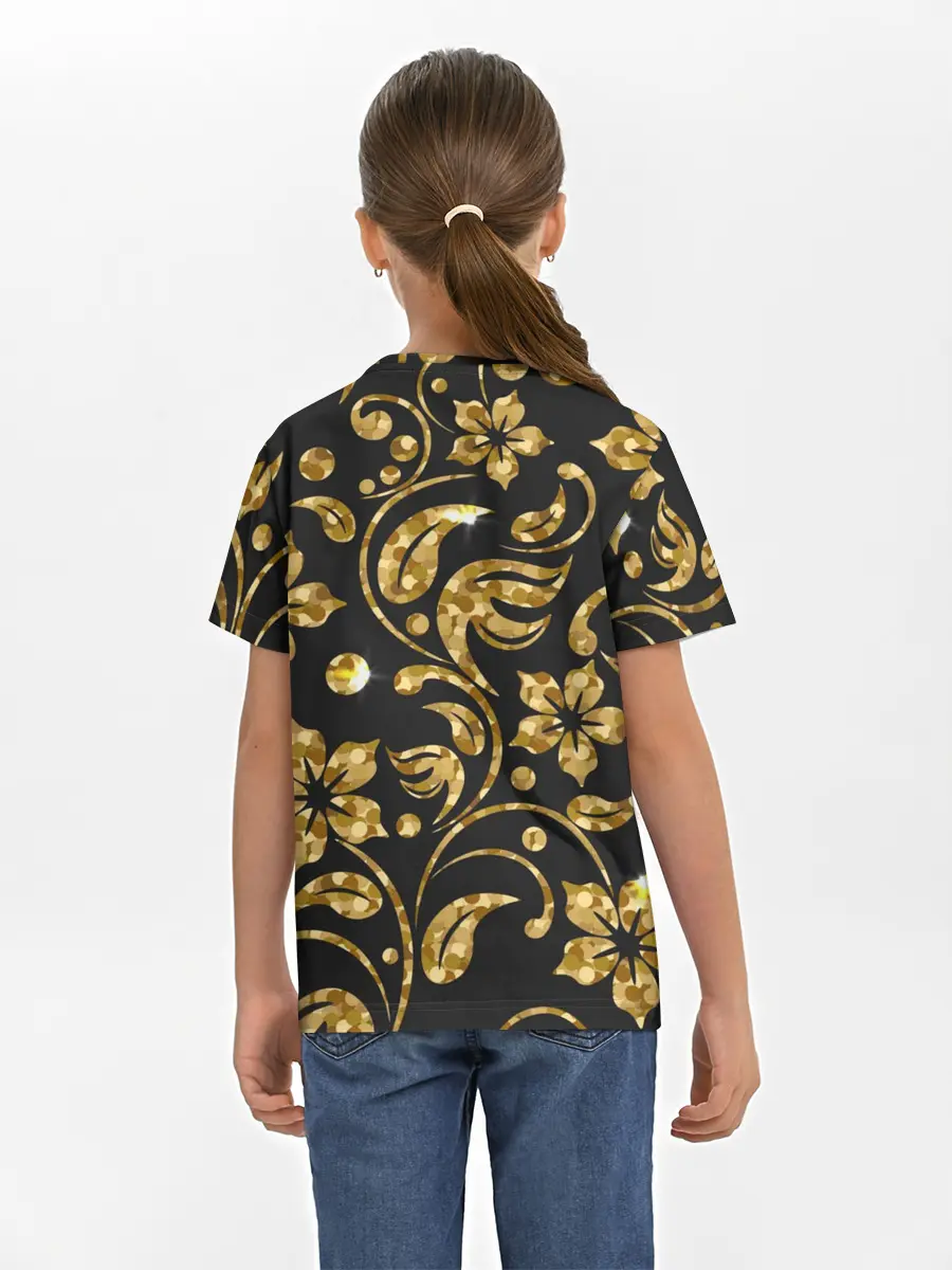 Детская базовая футболка / Золотой Орнамент