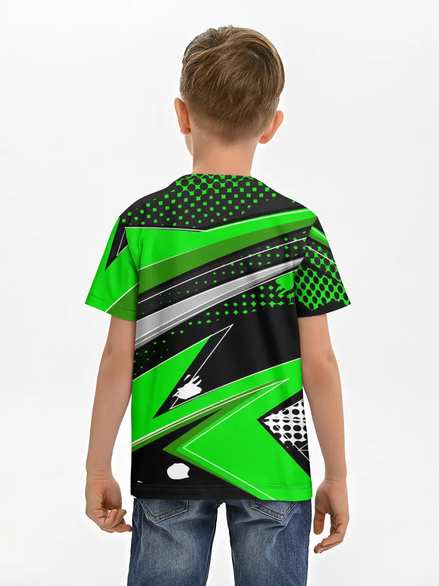 Детская базовая футболка / Зеленая краска