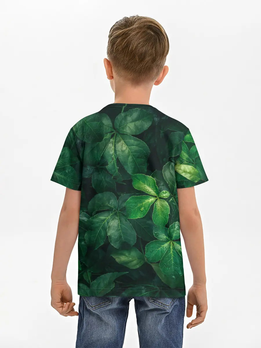 Детская базовая футболка / Тропическая листва | Тропики