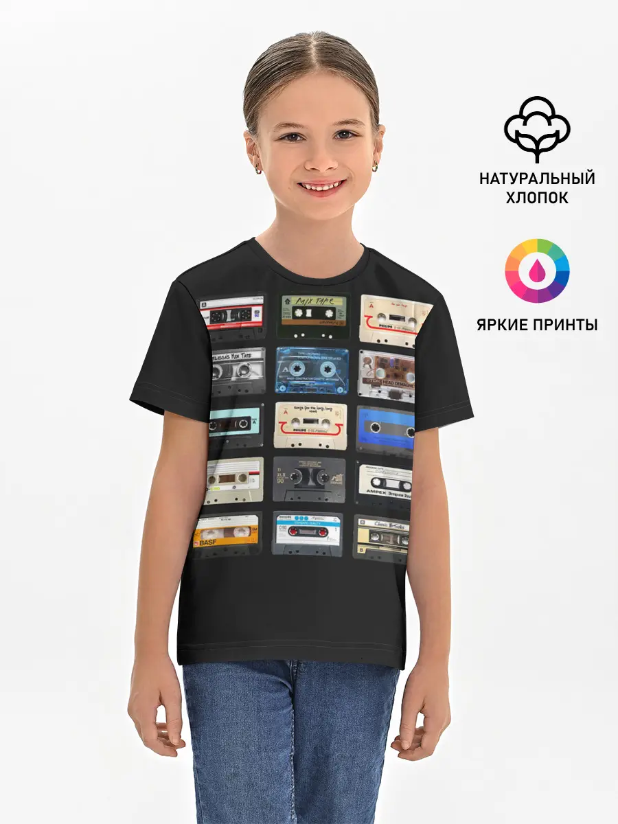 Детская базовая футболка / Музыкальные касеты