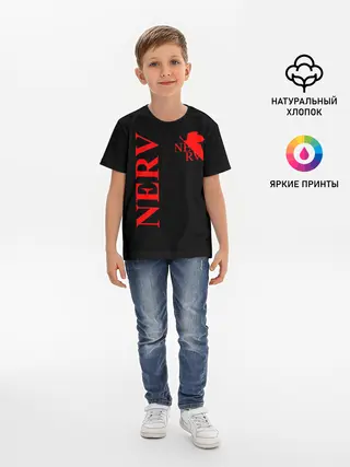 Детская базовая футболка / Nerv red