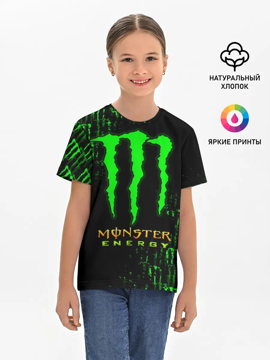 Детская базовая футболка / MONSTER ENERGY NEON | МОНСТЕР НЕОН