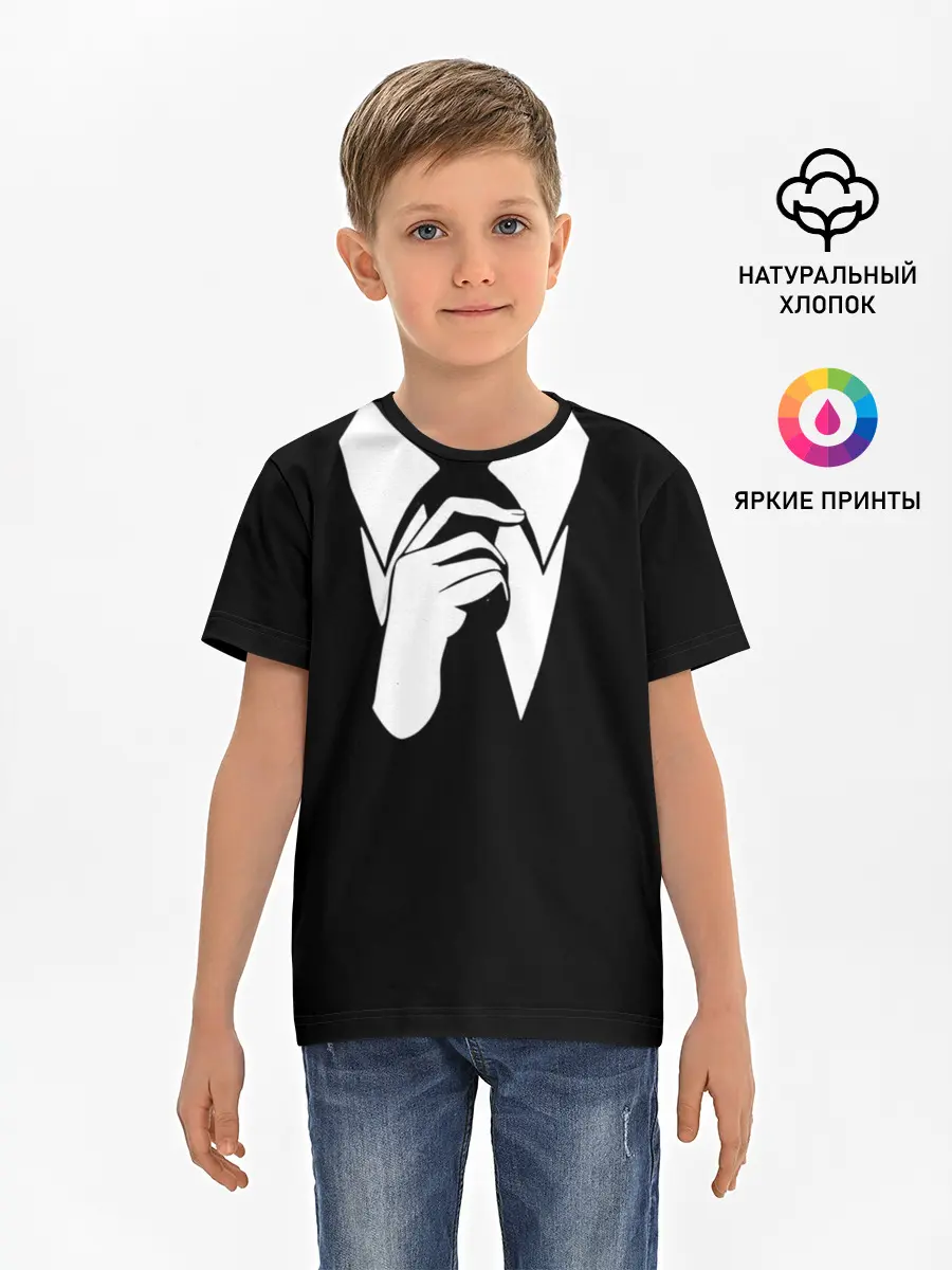 Детская базовая футболка / Смокинг | Поправляю галстук