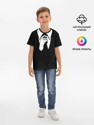 Детская базовая футболка / Смокинг | Поправляю галстук