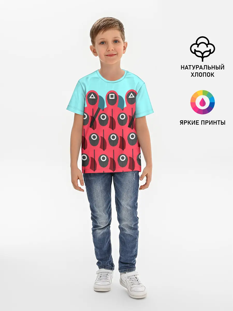 Детская базовая футболка / Охрана | Squid game