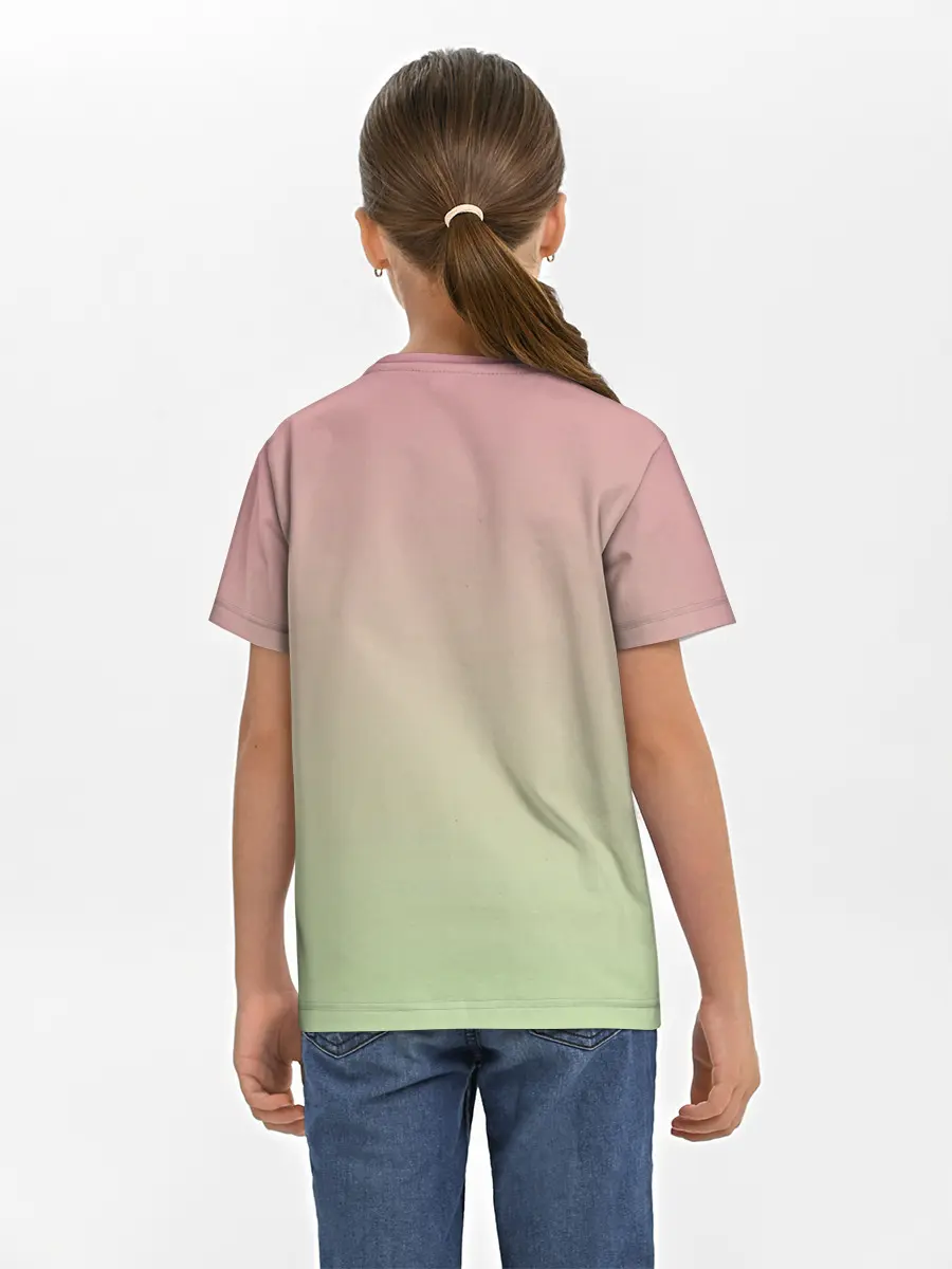 Детская базовая футболка / суккулент градиент