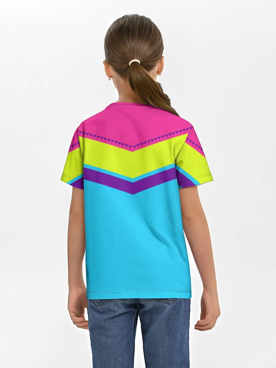 Детская базовая футболка / Цветные треугольники_голубой