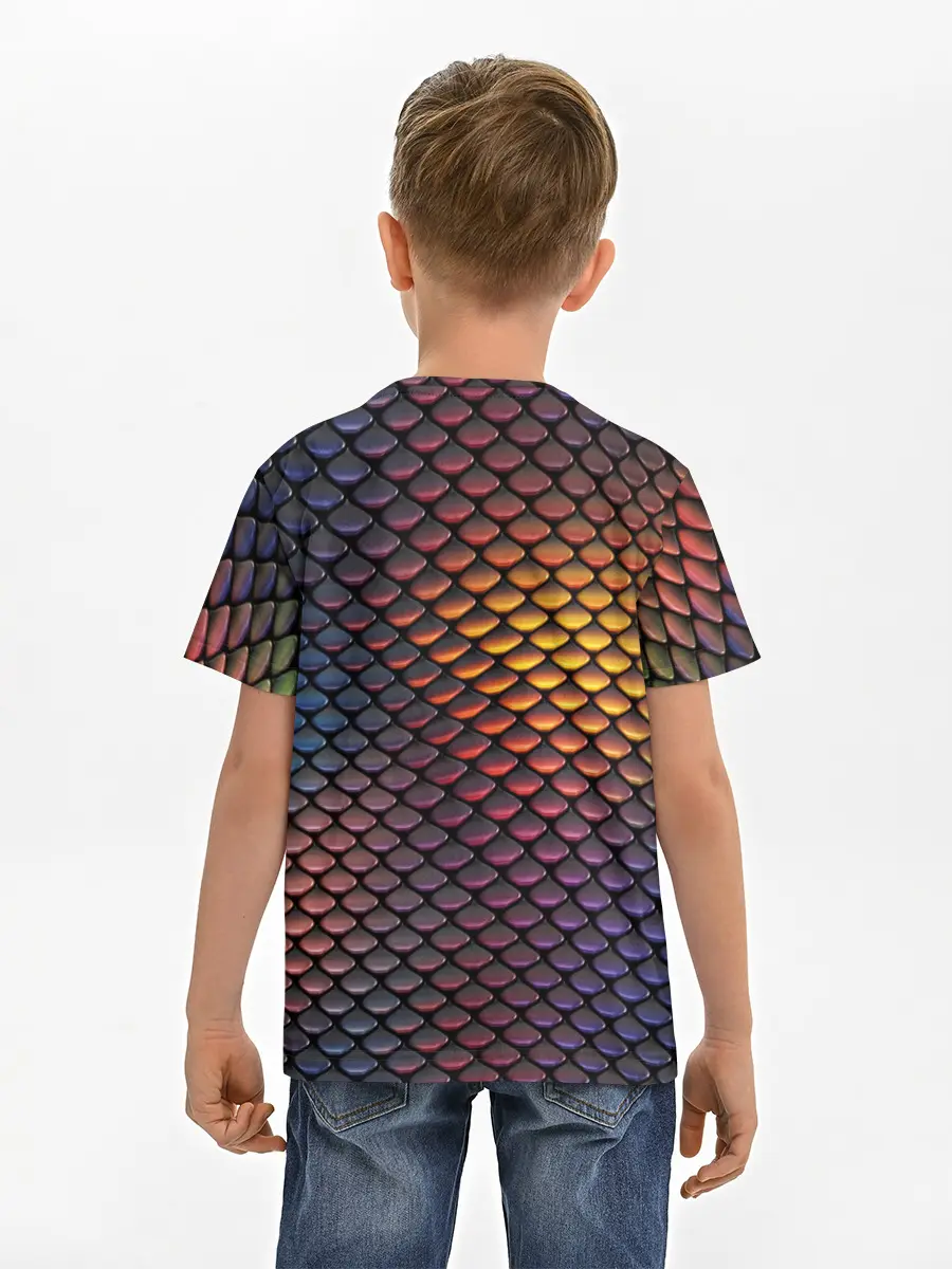 Детская базовая футболка / Радужная чешуя