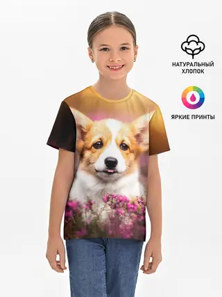 Детская базовая футболка / Вельш-корги