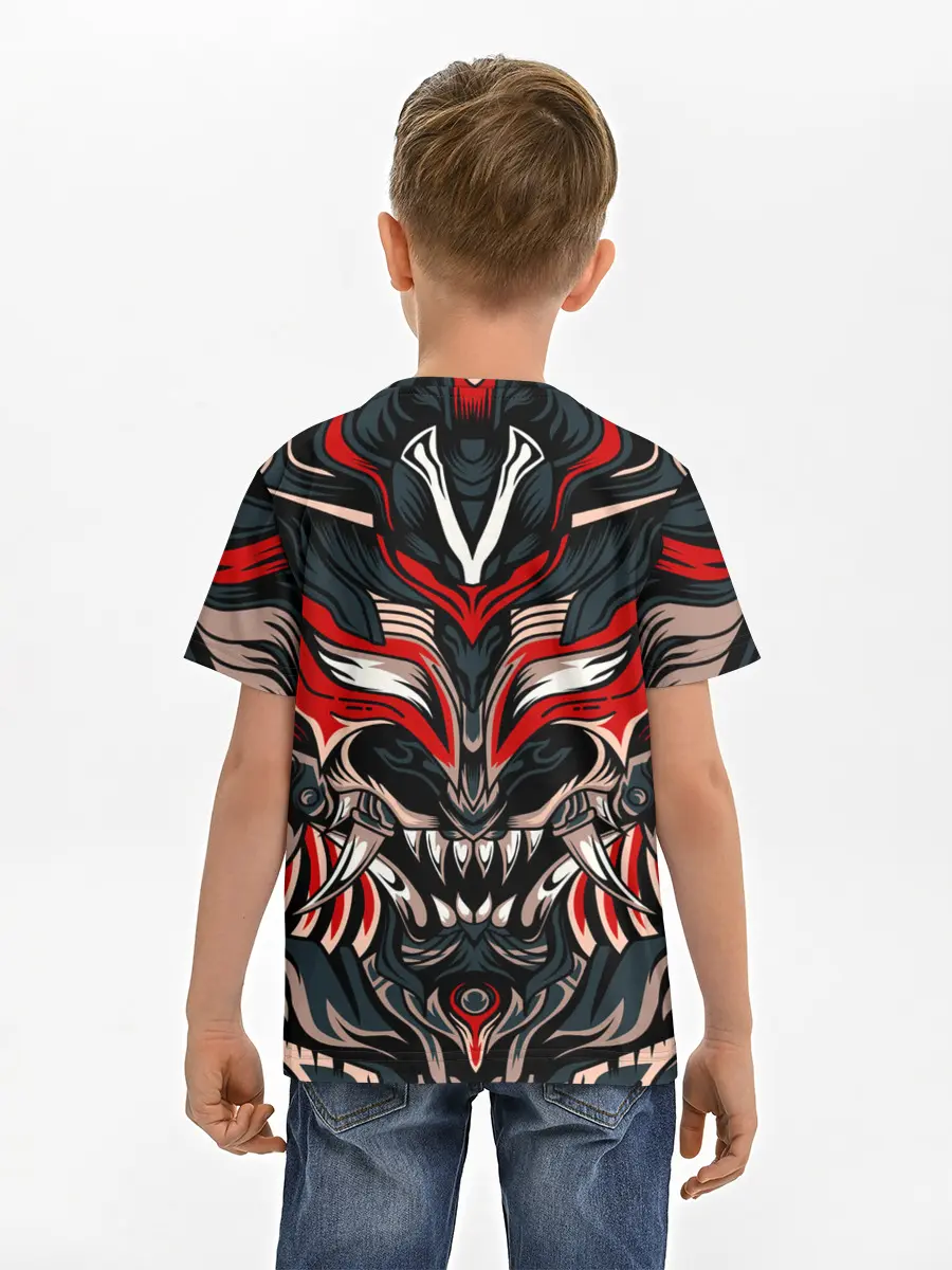 Детская базовая футболка / Черный самурай