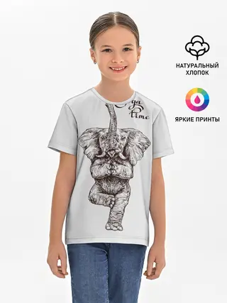 Детская базовая футболка / Yoga time