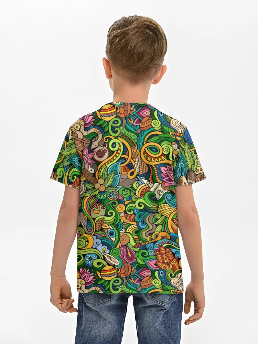 Детская базовая футболка / Тибетский коллаж