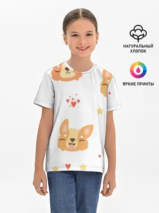 Детская базовая футболка / Милый Корги