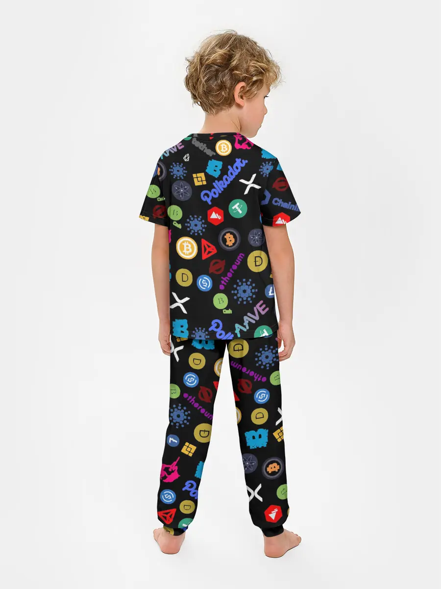 Детская пижама с брюками / ЛОГОТИПЫ КРИПТОВАЛЮТ | CRYPTOCURRENCIES