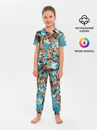 Детская пижама с брюками / Яркие линии