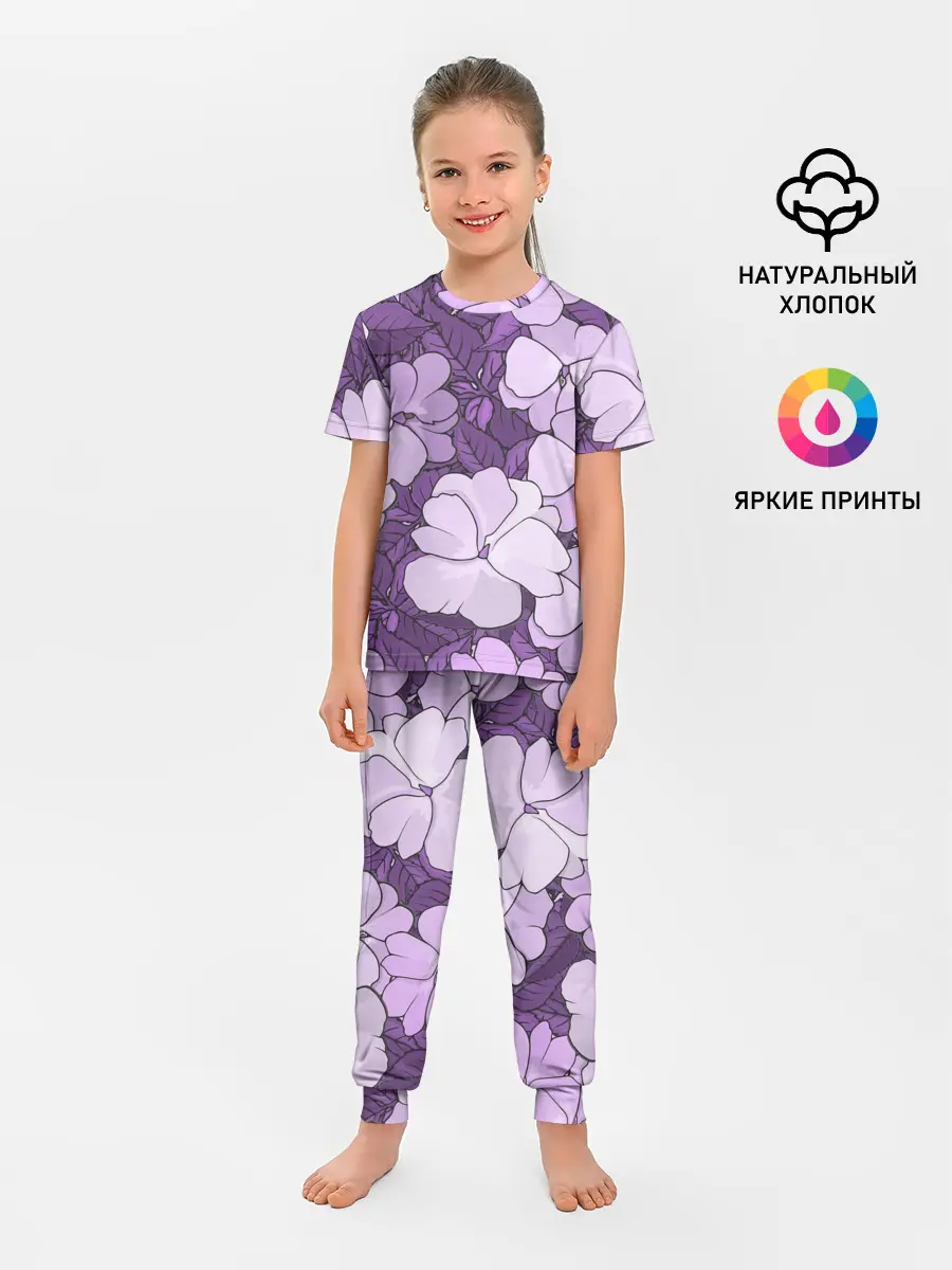Детская пижама с брюками / Цветы