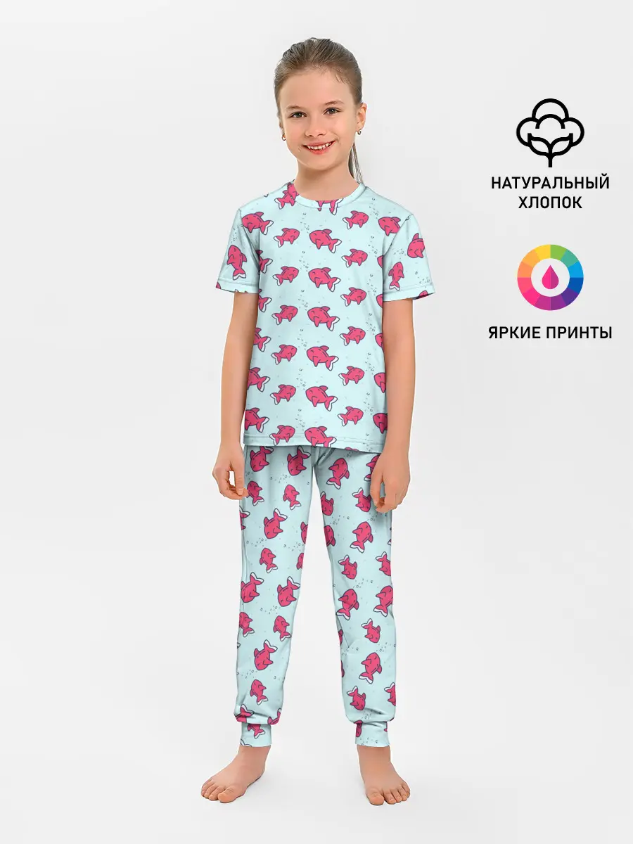 Детская пижама с брюками / Рыбки