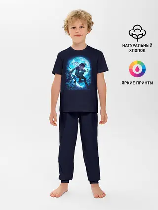 Детская пижама с брюками / Ябоку при свете Луны