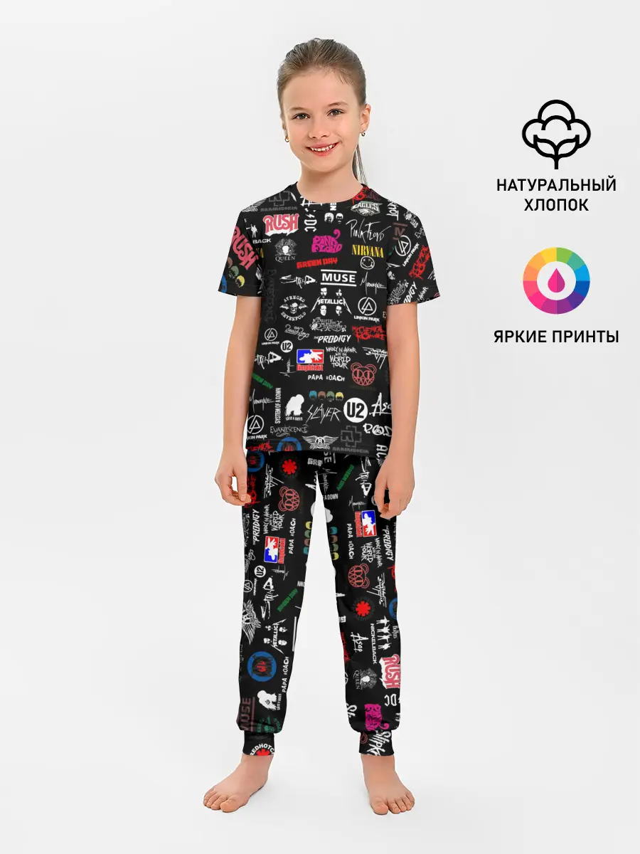 Детская пижама с брюками / ЛОГОТИПЫ РОК ГРУПП | PATTERN