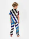 Детская пижама с брюками / Косые линии полосы крупные