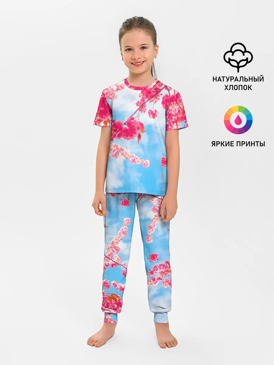 Детская пижама с брюками / Цветение Вишни
