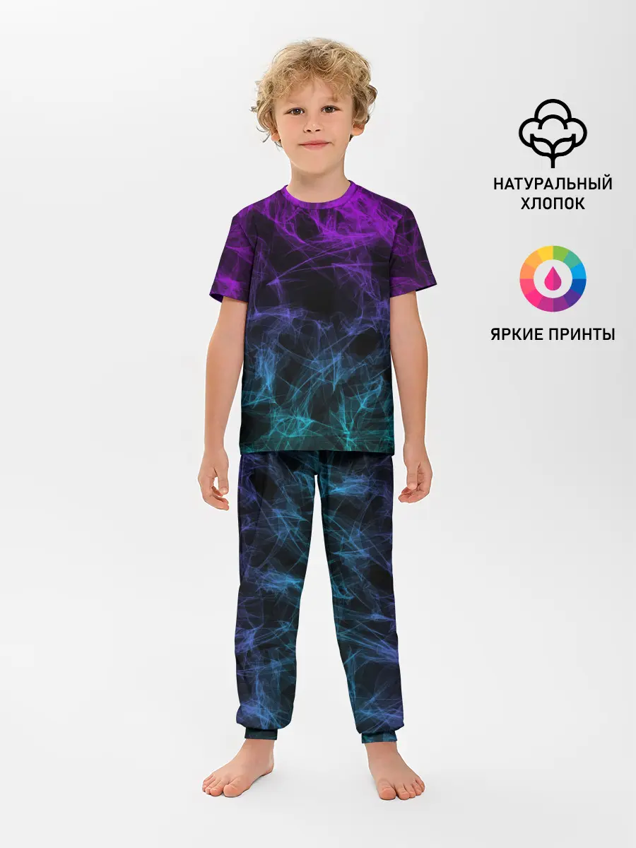 Детская пижама с брюками / NEON SMOKES STRIPES | НЕОНОВЫЕ ВОЛНЫ