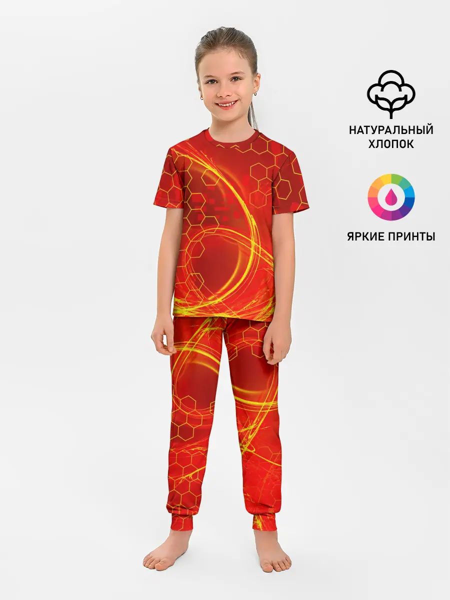 Детская пижама с брюками / Неоновый Огонь