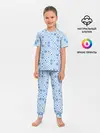 Детская пижама с брюками / Орнамент снежинки