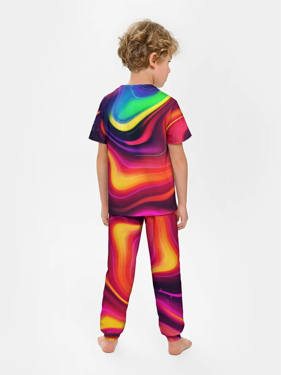 Детская пижама с брюками / Неоновые пятна