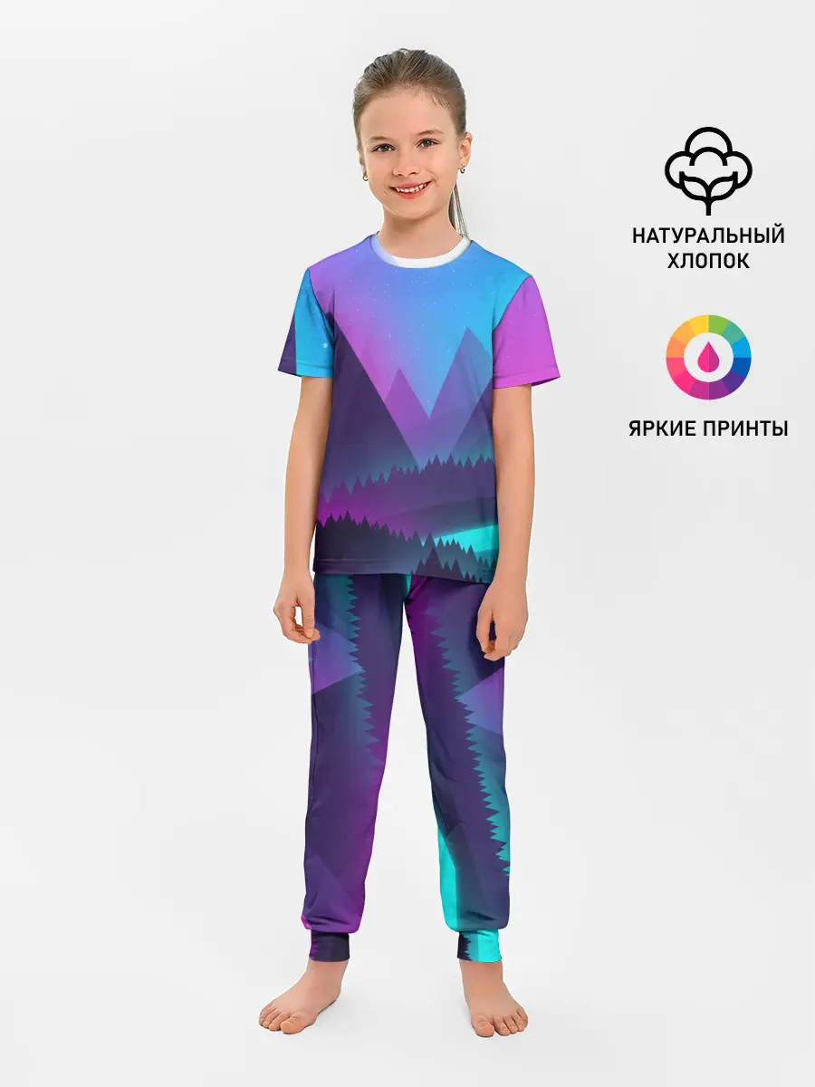 Детская пижама с брюками / NEON FOREST