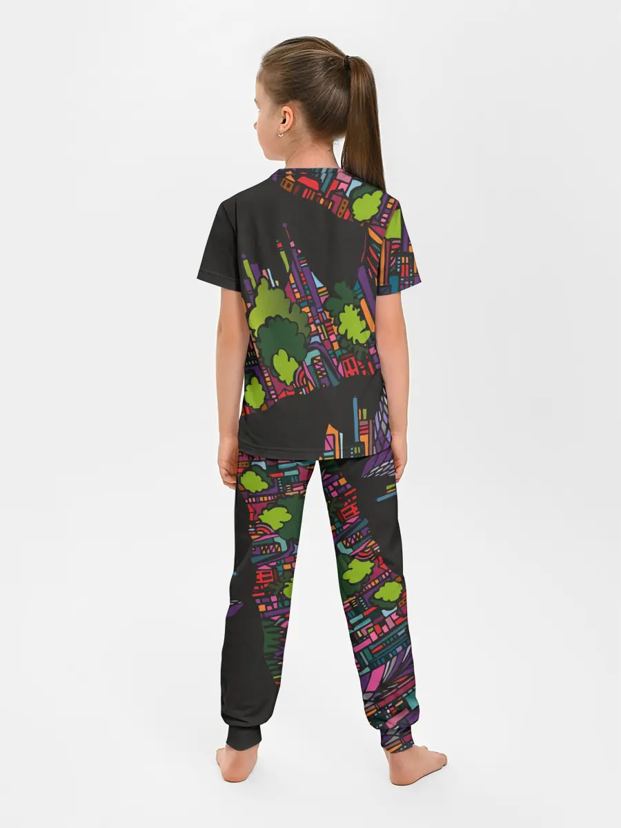 Детская пижама с брюками / Ночные огни