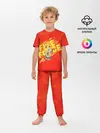 Детская пижама с брюками / пламенная бригада пожарных красный фон