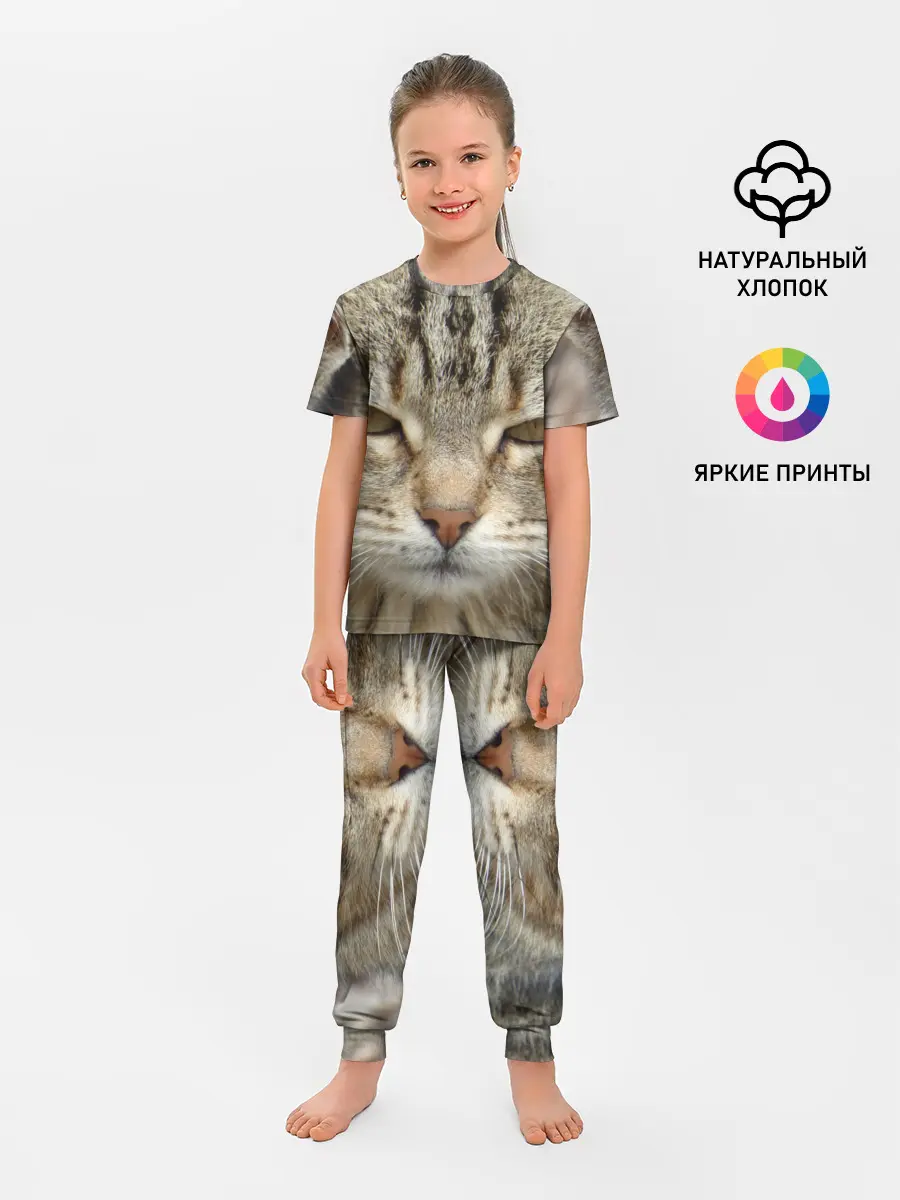 Детская пижама с брюками / Кот