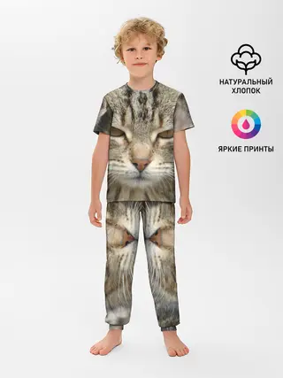 Детская пижама с брюками / Кот