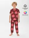 Детская пижама с брюками / Розы на красном